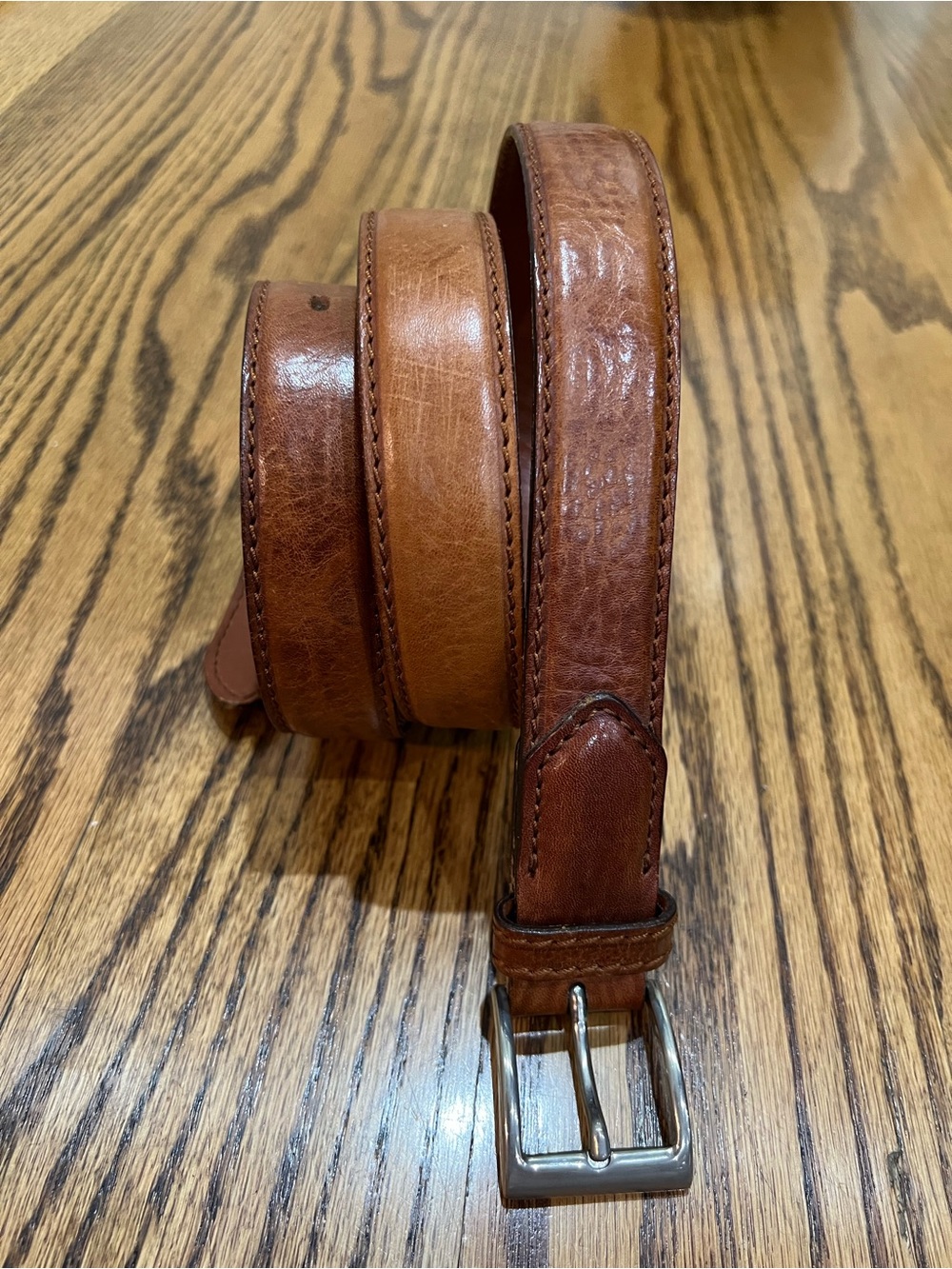 Polo Ralph Lauren Full Grain Leather Belt Saddle Brown Bridle Patina